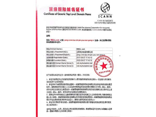 顶级国际域名证书